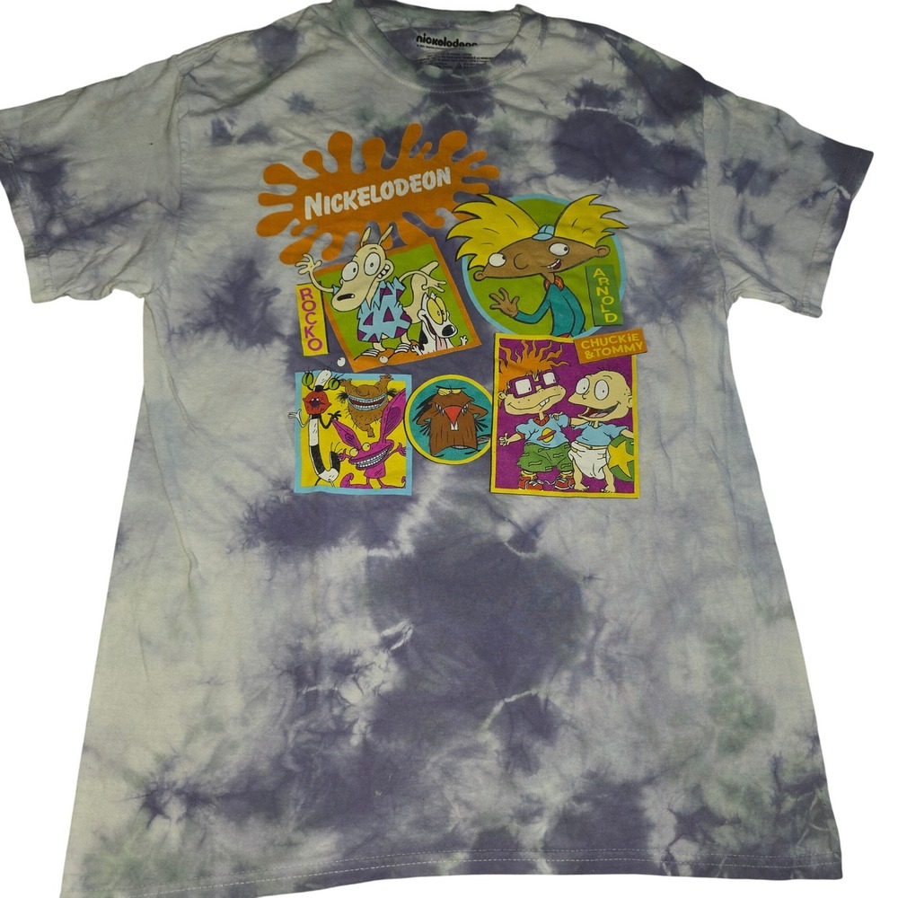 Nickelodeon Tie Dye T‎ Shirt Rocko Arnold Rugrats Chuckie Tommy Kids 90s
